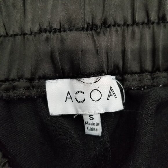 ACOA Black Satin Elastic Joggers Size Small - Picture 6 of 13